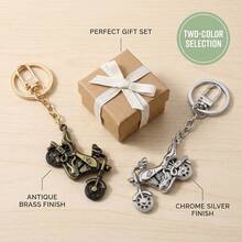 Vintage 3D Metal Motorcycle Keychain With Heavy-Duty Lobster Clasp, Exquisitely Detailed Mechanical Motorcycle Key Ring Pendant, Ideal Gift And Accessory For Riders And Motorcycle Enthusiasts - Multicolor - View 1