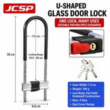 JCSP Gembok Pengaman Anti-Pencurian Berbentuk U, Gembok Kokoh yang Dapat Diatur untuk Sepeda Motor, Sepeda, Sepeda Listrik, dan Pintu Kaca, Badan Gembok Logam Tahan Lama - MultiWarna - View 9