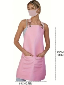 1 buah Celemek Kulit PU dengan Kantong Kecil yang Dapat Dilepas, Gesper Logam, Tali Bahu yang Dapat Diatur, Celemek Kerja dengan Kantong Resleting, Cocok untuk Tukang Cukur, Barista, Tukang Roti, Mendukung Logo dan Teks Kustom - MultiWarna - View 3
