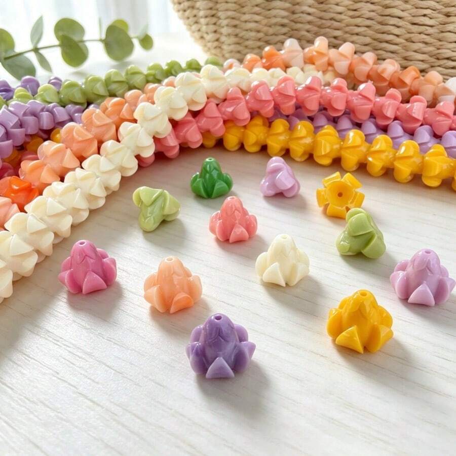 10顆可愛短毛蓬鬆 Puakenikeni 花朵珠,樹脂與合成珊瑚粉 Puakenikeni 珠,夏威夷花朵珠,16x13mm - 10件裝-短款 Puakenikeni 珠子 - 查看 1