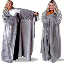1pc Comfortable Wearable Blanket For Women (Unisex), Suitable As Halloween Or Christmas Gift For Her, Birthday Gift For Girlfriend, Essential For Chemotherapy - Multicolor - View 9