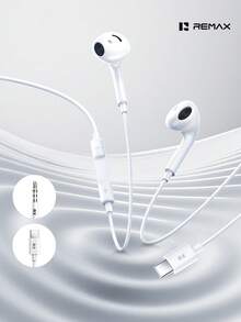 REMAX Wired Semi-In-Ear Earphones, USB-C Or 3.5mm Versions, 13mm Dynamic Driver, ENC Noise Reduction, Built-In HD Mic & In-Line Control, 11g Lightweight Headphones With 1.2m Tangle-Resistant Cable For Music, Calls & Daily Use - View 1