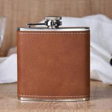 1pc Personalized Portable Flask, Christmas Portable Flask, Customized Portable Flask, Father's Day Gift, Father's Day Essential, Boyfriend Gift, Customized Father's Gift, Birthday Gift, Boyfriend Birthday Gift, Customized Leather Portable Flask - Black - View 13