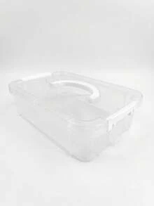 One 3/1-Layer Clear Plastic Storage Box With Snap Stackable Design And Portable Handle For Stationery, Cosmetics, Tools, Multi-Function Storage Box Set For Various Storage Scenarios - Multicolor - View 12