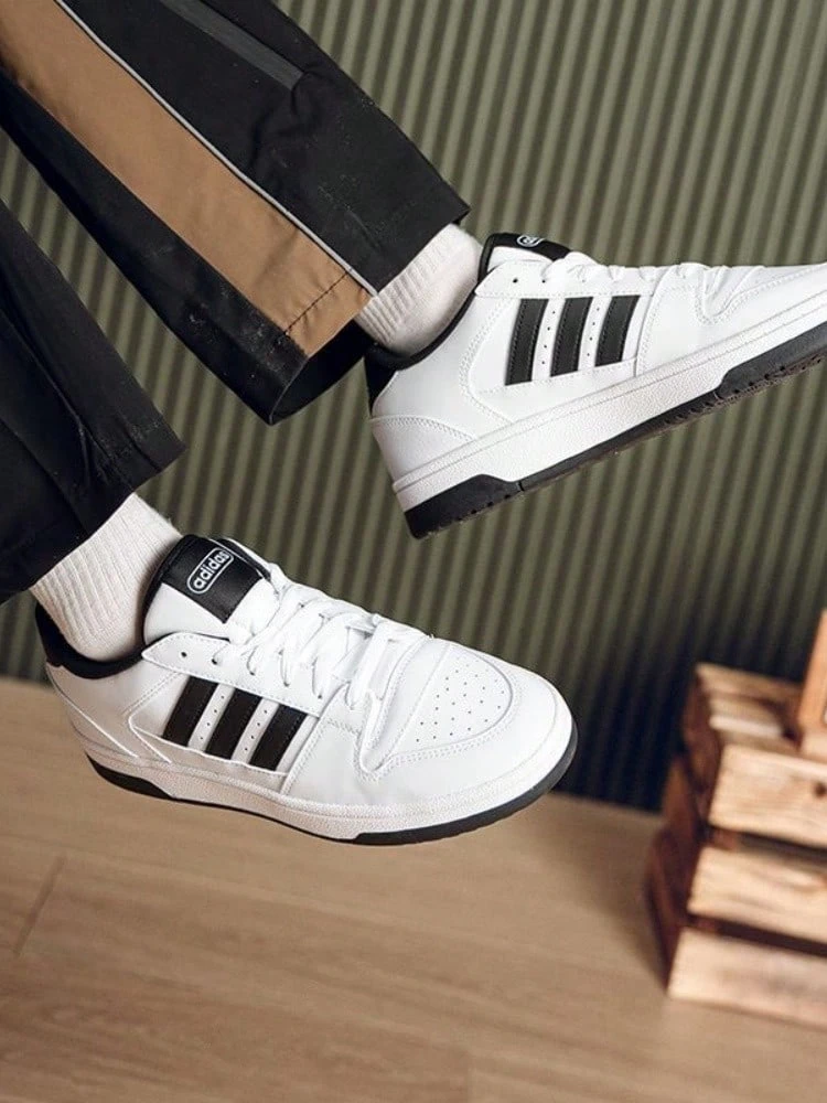 Adidas BREAK START Synthetic Leather Comfortable Stylish Low-Top Sneakers Unisex White - White - View 1