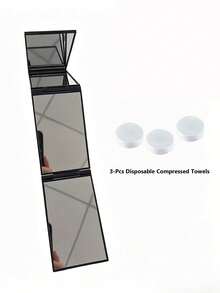 360° Rotatable Handheld Makeup Mirror, Four-Sided High-Definition Mirror With Full-View Rear Design, Suitable For Haircutting, Grooming And Shaving, Compact Foldable, Space-Saving, Lightweight And Portable, Multi-Function Travel Home Bedroom Mirror - Multicolor - View 7