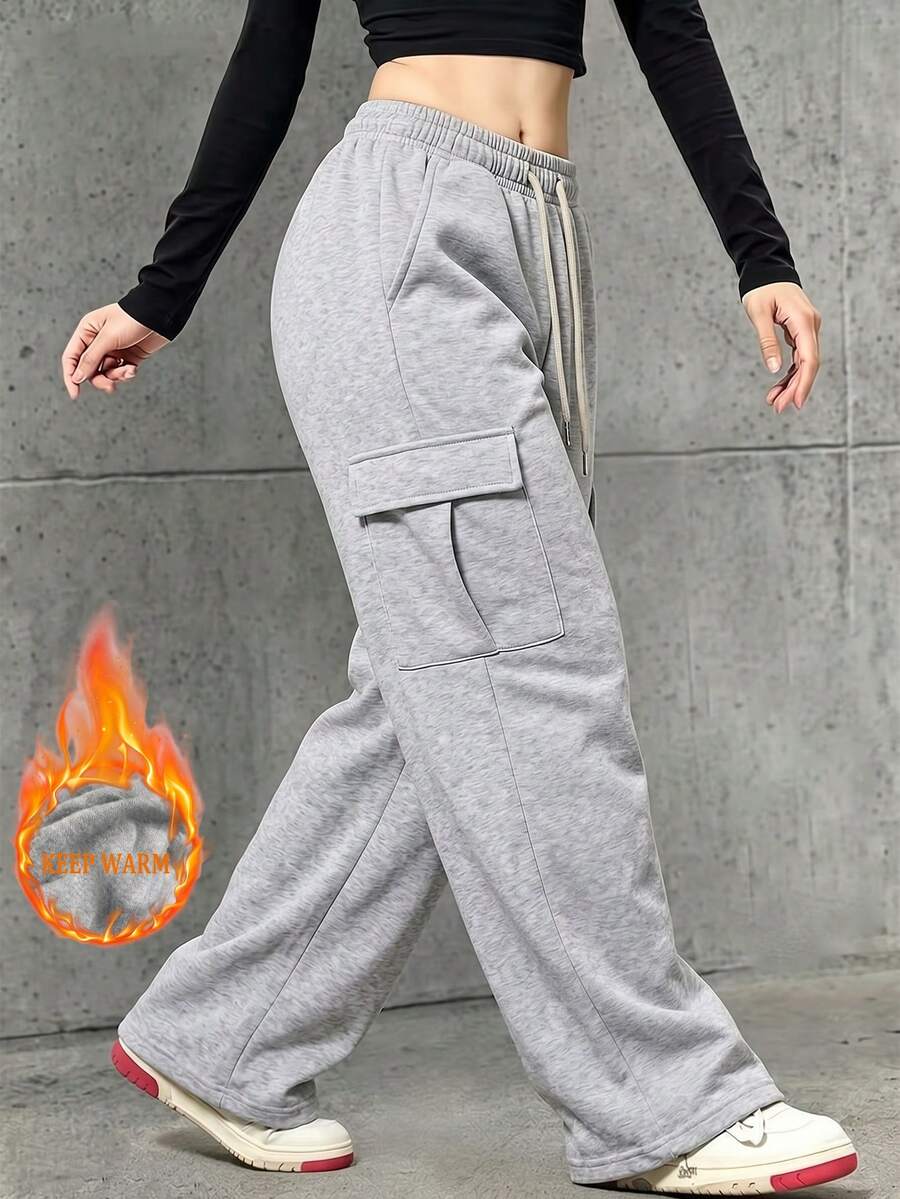 Women's Spring/Autumn Sports Cargo Pants, Multi-Functional Long Pants Suitable For Running, Cycling, Hiking, Fitness - Grey - View 1
