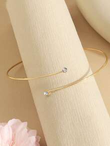 Minimalist Layered Arm Cuff - Gold - View 4