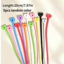 5pcs/10pcs Colorful Silicone Cable Tie Doll Decoration Cords, Random Color - Multicolor - View 14