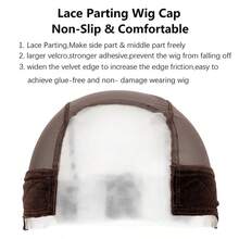 U Part Mesh Wig Cap With Velvet Wig Grip Band Set, Adjustable Non-Slip Wig Headband To Secure Wigs, Wig Accessories Kit For Women Wig Fix - View 2