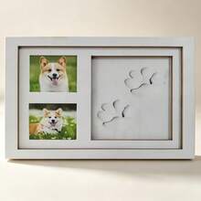 1pc DIY Pet Paw Print Photo Frame, Dog, Cat & Pet Paw Print Keepsake Set With Photo Frame And Paw Print Clay Mold, Pet Paw Print Pattern Memorial Gift Set - one-size - View 6