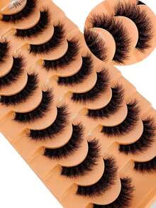 10 Pairs Soft Fluffy Natural Long 3D Mink False Eyelashes Makeup Set Mink Eyelash Extensions Short Eyelashes - Multicolor - View 1