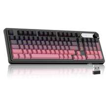 MageGee GK960 98% Wireless Membrane Keyboard, RGB Backlit, Mechanical Feel Quiet Typing, Three-Mode Wired/Bluetooth/2.4G Cream Style Keyboard With Number Pad, 4000mAh Battery, Knob, Suitable For Laptop And Desktop Computer - View 9