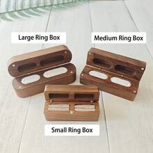 1pc Personalized Wedding Ring Box, Customized Mini Small Double Compartment Wooden Ring Box, Ring Bearer Box, Slim Unique Ring Storage Box, Proposal Ring Box, With Magnetic Attachment, Suitable For Modern Rustic Wedding, Anniversary Gift, Unique Gift - Multicolor - View 9