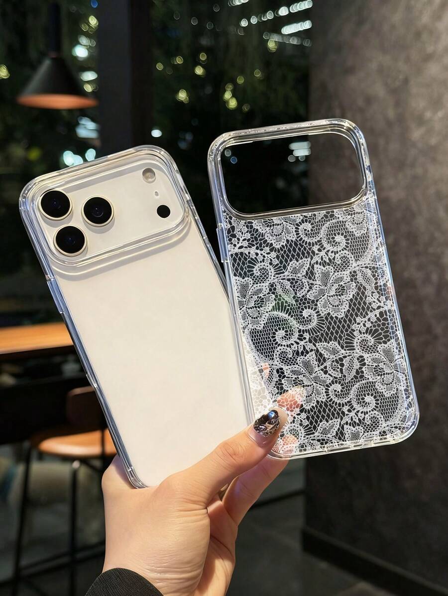 Elegant Romantic Lace Floral Soft Transparent Phone Case, Compatible With IPhone 18 Pro, 18 Pro Max, 17 Pro Max, 17 Pro, 17, 16 Pro Max, 16 Pro, 16, 15, 14, 13, 12 Pro Max, 11, Fashionable Transparent Anti-Drop Protective Cover - Multicolor - View 1