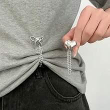 2/4/6/8/10Pcs Multi-Functional Clothing Clips, Suitable For Hemming, Metal Star, Heart, Bow Shirt, Pants, Clasp, Decoration, Long Jeans Leg Cuff Button Chain Magnetic Buckle, Clothing Accessories - Multicolor - View 3