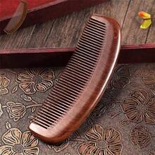 1pc Natural Wooden Fine-Tooth Comb, Anti-Static Anti-Hair Loss, Portable, Designed For Women With Long Hair - Multicolor - View 7
