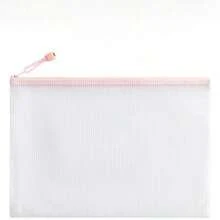 Morandi A4 Zipper File Bag, Thick Waterproof Transparent Document Storage Bag, Suitable For School And Office, Can Store Papers And Test Papers, In Stock. - Pink - View 9