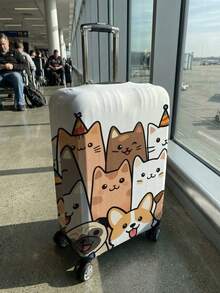 Cat Print Luggage Cover, Fits 18-32 Inch Suitcases. Stretchable, Scratch-Proof & Dustproof, Stylish Decoration For Luggage. - Multicolor - View 4