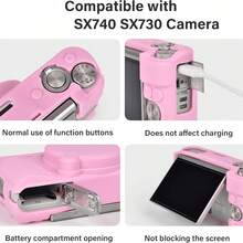 [2+1件] SX740/730HS 相機螢幕保護貼 + 矽膠全覆蓋保護殼，包含2片螢幕保護貼與1個保護殼，全覆蓋相機保護殼，高硬度鋼化玻璃螢幕保護貼，高級相機配件套裝 - 查看 6