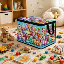 1 Buah Kotak Penyimpanan Lipat Motif Ajaib Squishy di Bawah Tempat Tidur dengan Penutup Resleting - Cocok untuk Mengatur Buku, Penyimpanan di Bawah Tempat Tidur, Penyimpanan di Bagasi Mobil, Kosmetik, Peralatan Penataan Rambut, Penyimpanan Mainan, Penyimpanan Perlengkapan Sekolah Siswa, Kantor, Pengorganisasian Rumah, Pakaian, Selimut, Penyimpanan Kapasitas Besar untuk Barang-Barang Sehari-hari - A - View 1