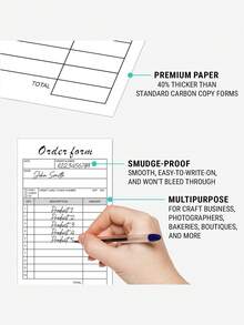 2/5 Packs Thanks Receipt Book With Cardboard, 2-Part Carbonless Invoice Order Book, Small Business Receipt & Invoice Book, Business & School Supplies, Back To School - Consolidated Order - View 4