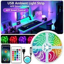 LED Light Strip - USB RGB Light Strip With TV LED Backlight, Glowing LED Lights. Supports 24-Key APP Control, Suitable For Home, Bedroom, Christmas Party And Holiday Wall Decoration Night Light Lighting. - 24-key-aPP Control - View 3