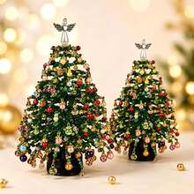 DIY Beaded Christmas Tree Set, 3D Crystal Beads Holiday Craft Kit, Suitable For Adult Craft Enthusiasts, DIY Home Decor, Mini Desktop Christmas Tree, Christmas Tree Making Kit, Desktop Decoration, Christmas Gift, Handmade Crafts (Light Not Included) - A - View 13