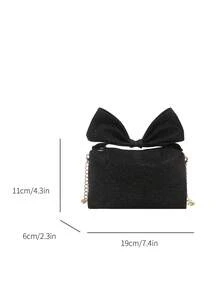 1PC New Minimalist Bowknot Handbag & Crossbody Bag, Casual Elegant Style, Zipper Design, Adjustable Shoulder Strap, Suitable For Daily Outings, Travel, Can Easily Hold Daily Essentials, Versatile Item For Girls, Applicable To Various Styles And Occasions - Multicolor - View 11