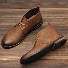 Men's Desert Boots, Classic Retro Derby Boots, Durable Anti-Slip Casual Commuter Ankle Boots - Brown - View 4