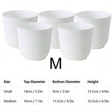 Thickened Slouchy Desktop Vertical Stripe Round Plastic Hydroponic Planter For Butterfly Orchid And Snake Plant, Anti-Ceramic Flower Pot, Minimalist Versatile Matte Solid Color, Suitable For Living Room, Bedroom, Office, Windowsill, Succulents And Pothos, Large And Small Sizes Available - Minimalist Flower Pot - View 17