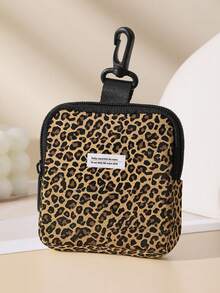 1pc Leopard Print Print Mini Coin Purse,Zipper Closure Small Pouch With Swivel Hook For Earphones Coins Key, Can Hang On Backpack - Multicolor - View 14