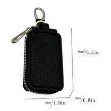 1pc Simple And Portable Car Key Bag Leather Key Protection Case Anti-Loss Universal Key Holder With Waist Strap And Grained Texture - Multicolor - View 7