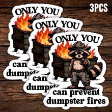 Only You Can Prevent Trash Can Fires Funny Raccoon Sticker, Chaos Control Humorous Design, Suitable For Laptops, Notebooks, Water Bottles, Journals, Lockers, Perfect Gift For Students, Office Workers, Teachers, Creative People And Everyday Problem Solvers - Multicolor - View 11