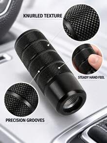 1 cái núm cần số thủ công hợp kim nhôm 3.7 inch/9.5cm vân nhám chống trượt cho ô tô và SUV tương thích, đầu cần số thay thế trang trí nội thất xe - Phiên bản chống trượt có vân nhám - Xem 2