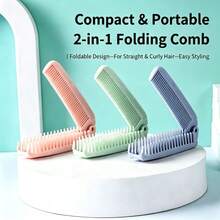 Bộ 2/3/4 chiếc lược tóc gấp gọn di động, lược mini hai đầu răng dày chống tĩnh điện và lược massage đệm khí, dụng cụ tạo kiểu tóc cho tóc thường, đồ dùng cần thiết cho sinh viên ở ký túc xá, dùng hàng ngày và du lịch - Nhiều màu - Xem 2