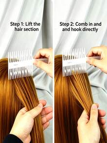 4pcs Hair Dye Comb Set, 3-In-1 Multifunctional Highlighting Comb, Braiding Comb, Salon Sectioning Tool, Carbon Fiber Highlighting Sectioning Comb, Unisex Plastic Hair Dye Comb, Professional Styling Hair Comb Braiding Comb Easily Create Stunning Hairstyles, Essential Tools For Hairdressing, Hair Dyeing, Braiding - Black - View 2