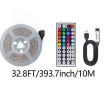Multi-Color RGB LED Tape Light, 44 Keys Remote Controller, USB Powered, Self-Adhesive Cuttable Strip, Ideal For Halloween, New Year, Bar & Room Ambient Lighting - 44KEY 3535 - View 15