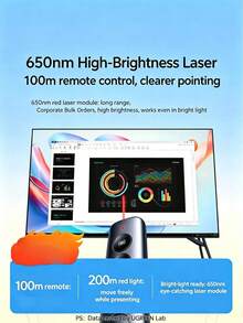 UGREEN LP479 Laser PPT Turner, Kontrol Jarak Jauh Nirkabel 2.4G 100 meter, Lampu Merah yang Dapat Diatur Tiga Tingkat, Ideal untuk Pengajaran, Konferensi, Presentasi, dan Pameran. - View 4