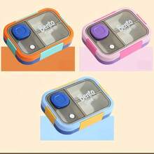 1pc Minimalist Student Lunch Box 304 Stainless Steel Divided Compartment Sealed Portable Fruit Meal Box For Office Workers - Multicolor - View 8