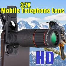 Classic High-Definition 32x Mobile Phone Zoom Lens, Universal External Lens Accessory, Compatible With All Phone Models, Portable Outdoor Adventure Gift, Essential Tool For Camping, Hiking, Sports Photography, New 32x Mobile Phone Telephoto Zoom Lens - A - View 10