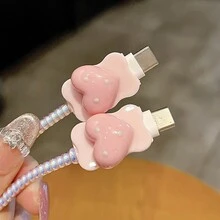 5pcs Cute Cartoon Elephant Design Protective Case Compatible With Apple US 20W Charger, Data Cable Protector Rope Shell - Cute Elephant - View 3
