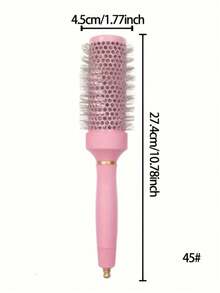 Stylance Salon Professional Nano-Technology Negative Ion Ceramic Spray Painted Aluminum Tube Nylon Bristle & Boar Bristle Tapered Handle Round Brush - Pink - View 16