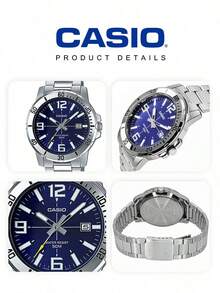 Casio Men's Business Watch: Stainless Steel Band 50m Water Resistant Date Window Elegant Dial Quartz Wristwatch MTP-VD01D-2B - Silver - View 5