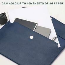PU Leather A5 Folder, File Organizer Combination Envelope Folder With Snap Closure, For Letters And Receipts - Multicolor - View 1