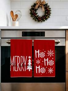 2 buah Handuk Dapur Minimalis Motif Salju, Permen, Pohon Natal, Ukuran 40*60cm, Bahan Mikrofiber Lembut, Cocok untuk Dapur Rumah, Restoran, Aktivitas Luar Ruangan, Berkemah, Pembersih Meja, Kain Lap Piring, Handuk Tangan, Aksesoris, Handuk Dapur Tema Liburan Natal Musim Dingin, Hadiah Liburan - MultiWarna - View 8