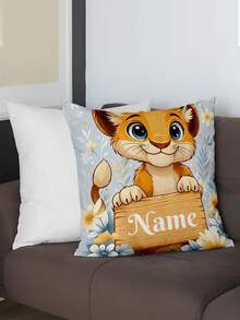 1pc Customized Personalized Text Print Pillowcase, Double-Sided Print Pillowcase, Suitable For Mother's Day/Father's Day/Thanksgiving/Teacher's Day, Can Create Your Own Photo Pillowcase, Great Gift For Family, Friends And Yourself - Dusty Blue - View 4