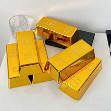 1pc Replica Gold Brick Model, Faux Gold Bar Party Decoration, Fun Stage Trick Accessory, Birthday Gift, Holiday Present, Thanksgiving Gift - Multicolor - View 1