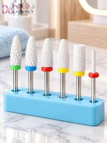DeDryDS 6pcs Nail Drill Bits Set, Suitable For Nail Enhancement And Foot Care, Electric Nail File, Cone-Shaped Drill Bits For Removing Nail Polish/Gel And Dead Skin - Multicolor - View 9