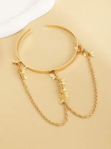 Brazalete de brazo minimalista con capas - Dorado - Ver 3
